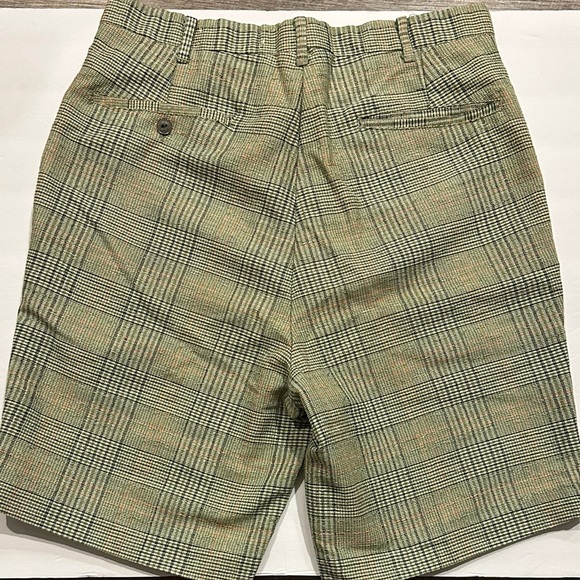 Vintage Green permanent press Plaid Bermuda trouser Shorts 28” - Picture 4 of 9